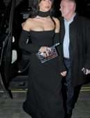 Dua Lipa Cleavage in a Black Dress at Fashion Awards 2021 After Party in London