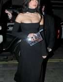 Dua Lipa Cleavage in a Black Dress at Fashion Awards 2021 After Party in London