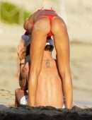 Izabel Goulart Toned Booty in a Tiny Thong Bikini at the Beach in St Barts