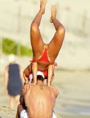 Izabel Goulart Toned Booty in a Tiny Thong Bikini at the Beach in St Barts