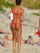 Izabel Goulart Toned Booty in a Tiny Thong Bikini at the Beach in St Barts