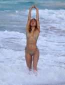 Kimberley Garner Beautiful in Bikini on a Beach in St Barth