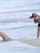 Kimberley Garner Beautiful in Bikini on a Beach in St Barth
