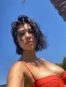 Kourtney Kardashian Booty in a Hot Red Swimsuit
