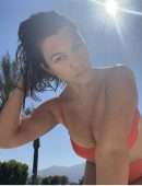 Kourtney Kardashian Booty in a Hot Red Swimsuit