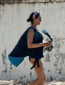 Lauren Silverman Riding Jetski on Holidays in Barbados