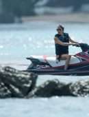 Lauren Silverman Riding Jetski on Holidays in Barbados
