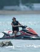 Lauren Silverman Riding Jetski on Holidays in Barbados