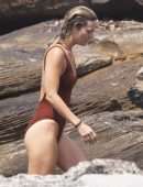 Leila George in Bikini on a Beach in Sydney