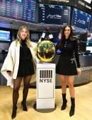 Nina Dobrev and Julianne Hough at Stock Exchange in New York