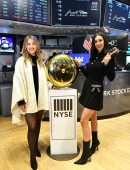 Nina Dobrev and Julianne Hough at Stock Exchange in New York