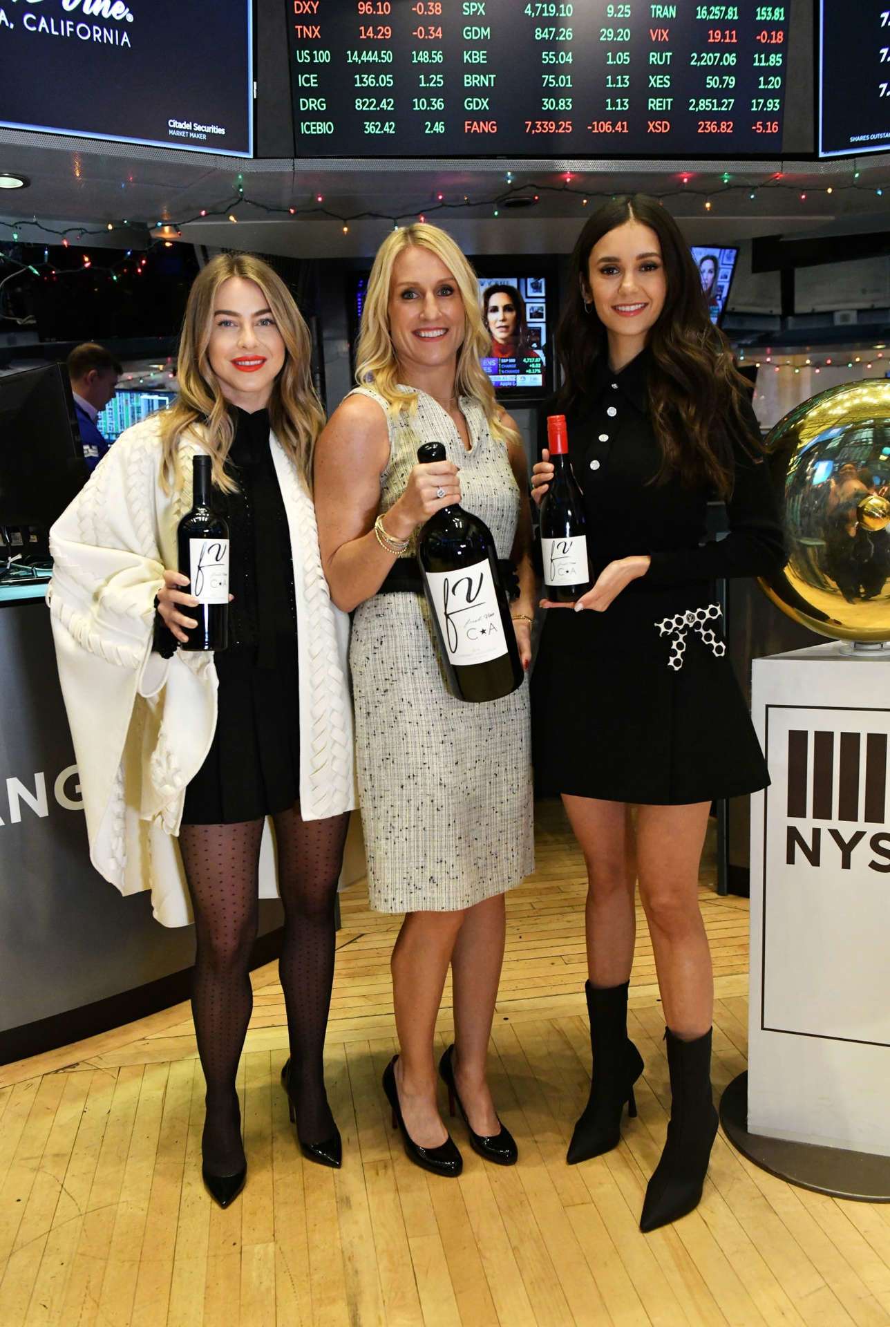 Nina Dobrev and Julianne Hough at Stock Exchange in New York