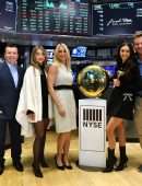 Nina Dobrev and Julianne Hough at Stock Exchange in New York