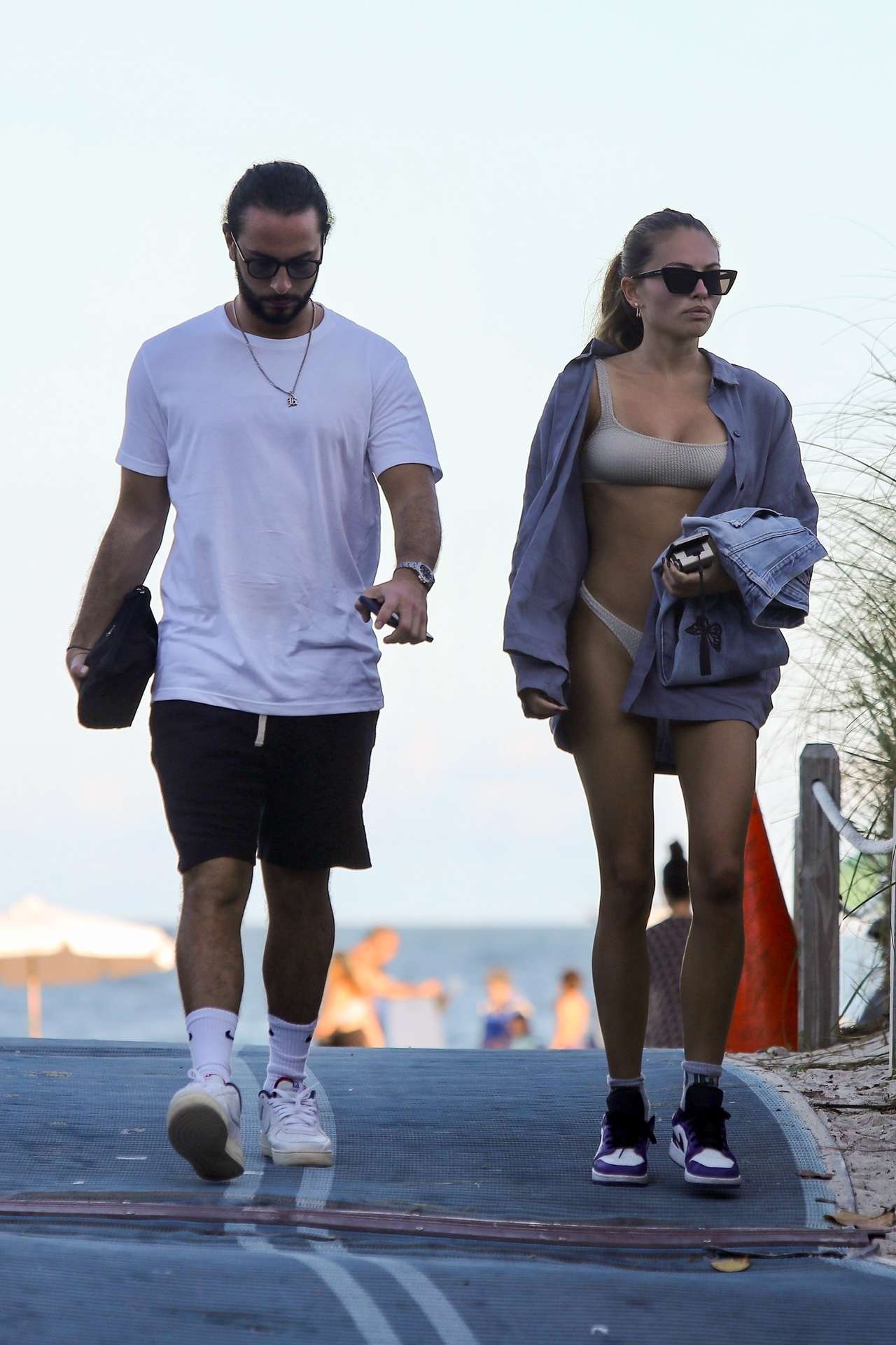Thylane Blondeau in Bikini on a Beach in Miami