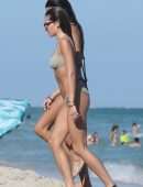 Thylane Blondeau in Bikini on a Beach in Miami