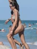 Thylane Blondeau in Bikini on a Beach in Miami