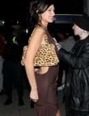 Bella Hadid Cleavage and Leggy in a Skimpy Dress at Craig’s Restaurant in West Hollywood