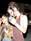 Bella Hadid Cleavage and Leggy in a Skimpy Dress at Craig’s Restaurant in West Hollywood