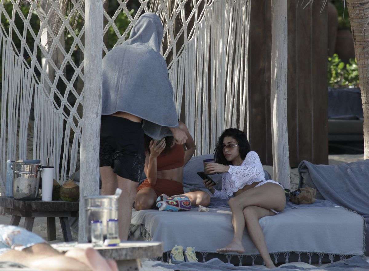 Chantel Jeffries with DJ Diplo at a Beach in Tulum