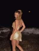Cindy Prado at the Beach Flaunting Gorgeous Body in a Shiny Outfit