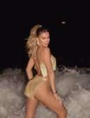 Cindy Prado at the Beach Flaunting Gorgeous Body in a Shiny Outfit