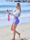 Farrah Abraham Booty in Shorts and Cleavage at a Beach in Santa Monica