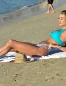 Georgia Harrison Booty in Bikini on a Beach in Portugal