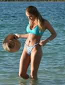 Georgia Harrison Booty in Bikini on a Beach in Portugal