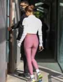 Hailey Baldwin Booty, Leaving a Pilates Session in West Hollywood