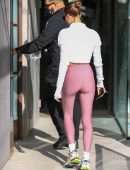 Hailey Baldwin Booty, Leaving a Pilates Session in West Hollywood