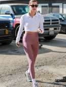 Hailey Baldwin Booty, Leaving a Pilates Session in West Hollywood
