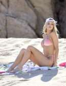 Joy Corrigan Booty in a Tiny Baby Pink Bikini on a Beach in Cabo San Lucas