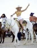 Joy Corrigan Cleavage and Leggy, in Bikini Top and White Shorts in Cabo San Lucas
