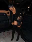 Karrueche Tran Leggy and Cleavage Outside Catch in West Hollywood