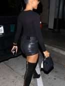 Karrueche Tran Leggy and Cleavage Outside Catch in West Hollywood