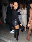 Karrueche Tran Leggy and Cleavage Outside Catch in West Hollywood