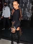 Karrueche Tran Leggy and Cleavage Outside Catch in West Hollywood