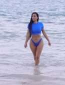 Kim Kardashian Booty in Swimsuit, Photoshoot For Her SKIMS Swimwear Line