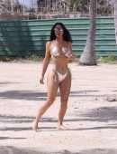 Kim Kardashian Booty and Cleavage in a Tiny Bikini in the Caribbean