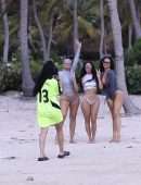 Kim Kardashian Booty and Cleavage in a Tiny Bikini in the Caribbean