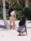 Kim Kardashian Booty and Cleavage in a Tiny Bikini in the Caribbean