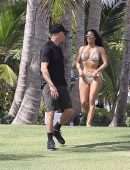 Kim Kardashian Booty and Cleavage in a Tiny Bikini in the Caribbean