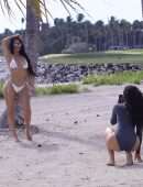 Kim Kardashian Booty and Cleavage in a Tiny Bikini in the Caribbean