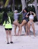 Kim Kardashian Booty and Cleavage in a Tiny Bikini in the Caribbean