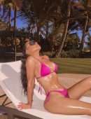 Kim Kardashian Wet Booty in a Tiny Pink Bikini