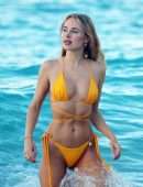 Kimberley Garner Booty in Bikini on a Beach in St Barts