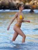Kimberley Garner Booty in Bikini on a Beach in St Barts