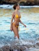 Kimberley Garner Booty in Bikini on a Beach in St Barts