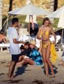 Kimberley Garner Booty in Bikini on a Beach in St Barts
