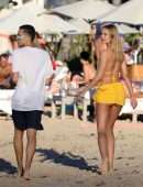 Kimberley Garner Booty in Bikini on a Beach in St Barts
